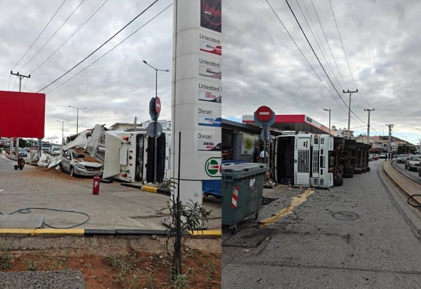 Τροχαίο ατύχημα στη Βάρη – Φορτηγό «τούμπαρε» και προσγειώθηκε πάνω σε αυτοκίνητο – anattica