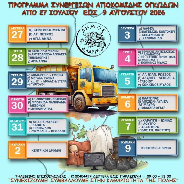Πρόγραμμα συλλογής ογκωδών αντικειμένων από τις γειτονιές των Αχαρνών